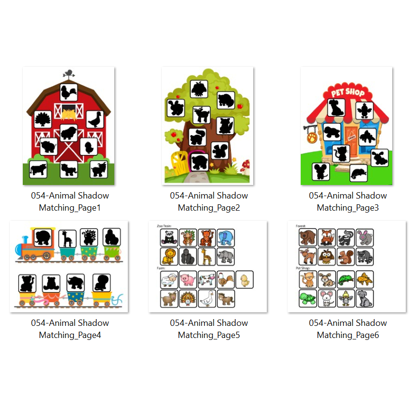PDF] 054- Animal Shadow Matching Activity Printable Montessori Toddler ...