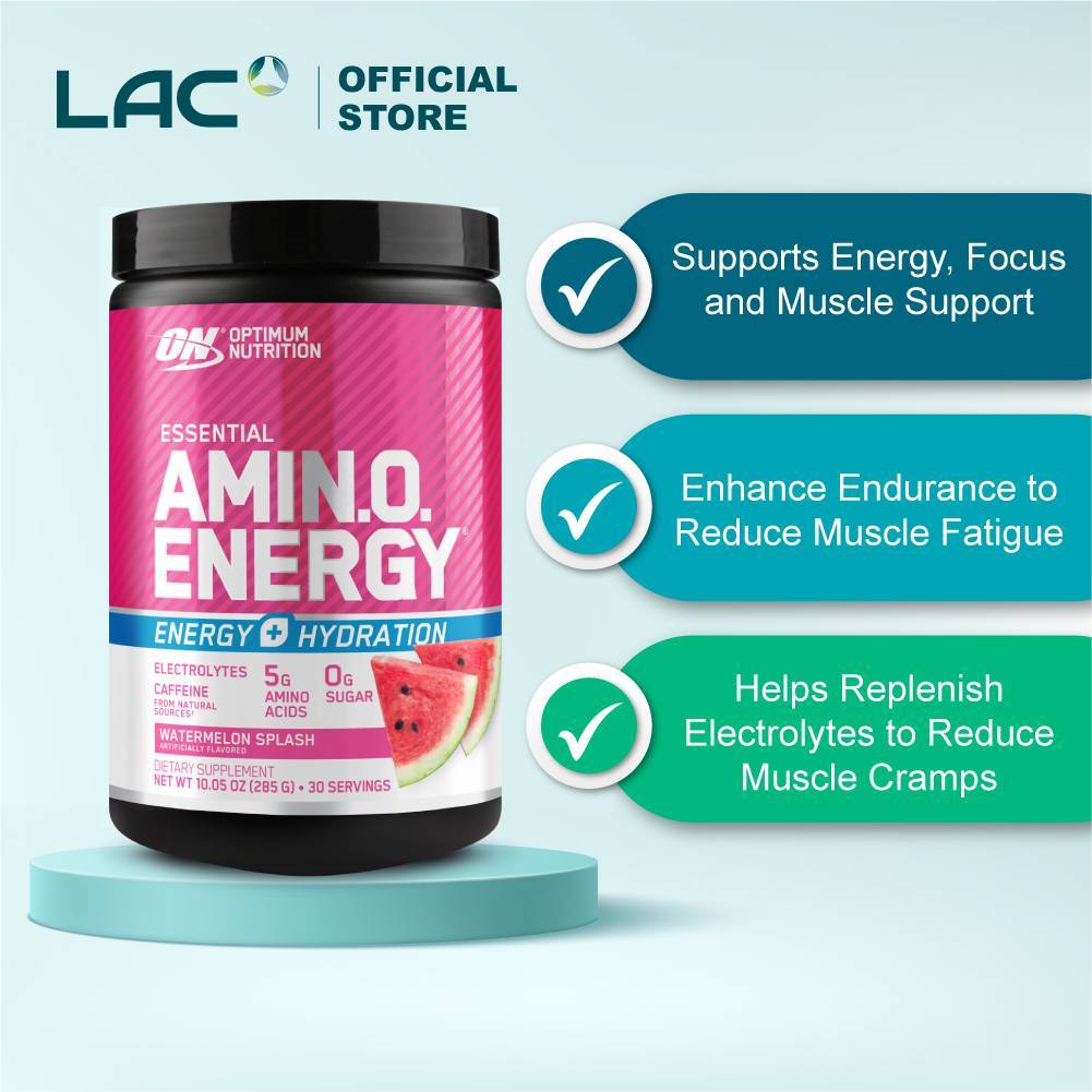 Optimum Nutrition Essential Amino Energy + Electrolytes Watermelon ...