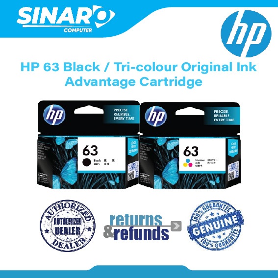 Hp Black Tri Colour Ink Cartridge Ready Stock Shopee Malaysia