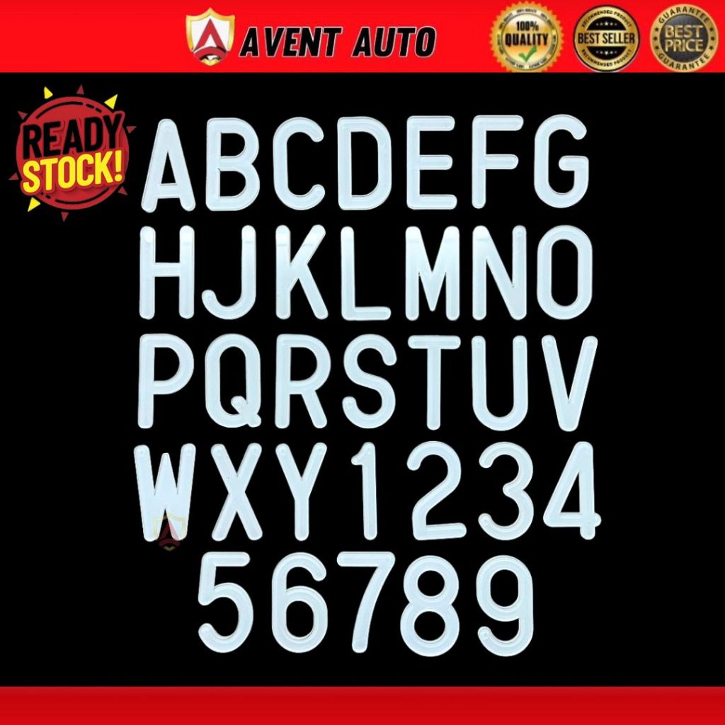 🔥READY STOCK🔥 Acrylic 3D Crystal Huruf Plate Kereta/Car Plate Number ...