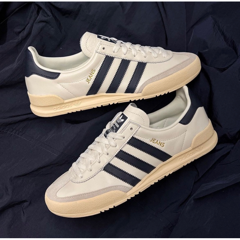 Adidas Jeans Trainers Chalk White/Navy Blue | Shopee Malaysia