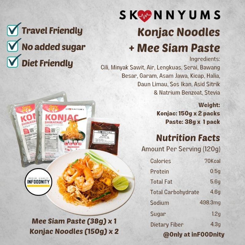 SKINNY KONJAC Noodles Shirataki Noodles Mee Konjac Rice Mi Konjac Nasi ...