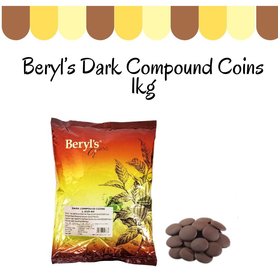 Beryls Chocolate Dark Compound Coins 1kg | Shopee Malaysia