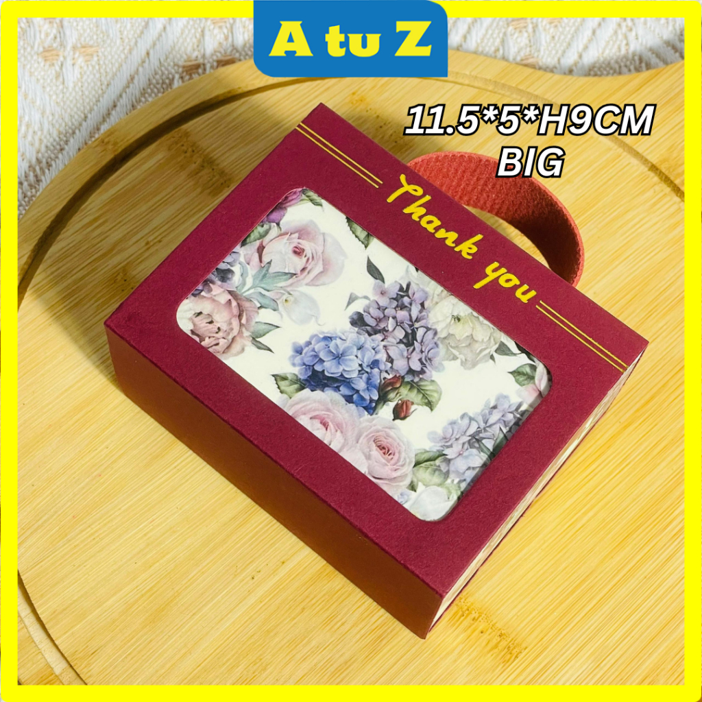 AtuZ 10pcs Doorgift Floral Box With Leather Handle and Cover Slide ...