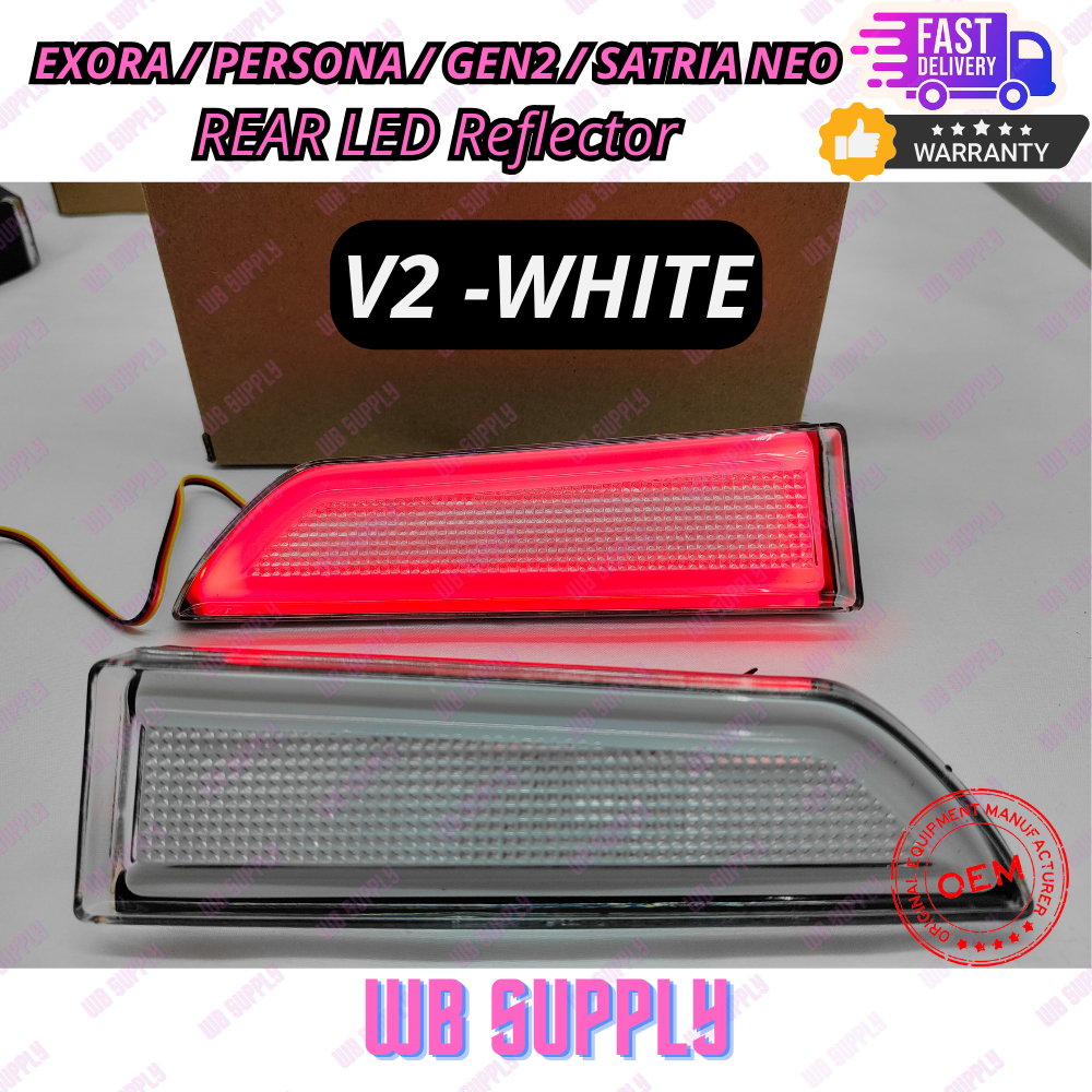 1Pair LED【PROTON】PERSONA GEN2 EXORA SATRIA NEO Rear Bumper Reflector ...