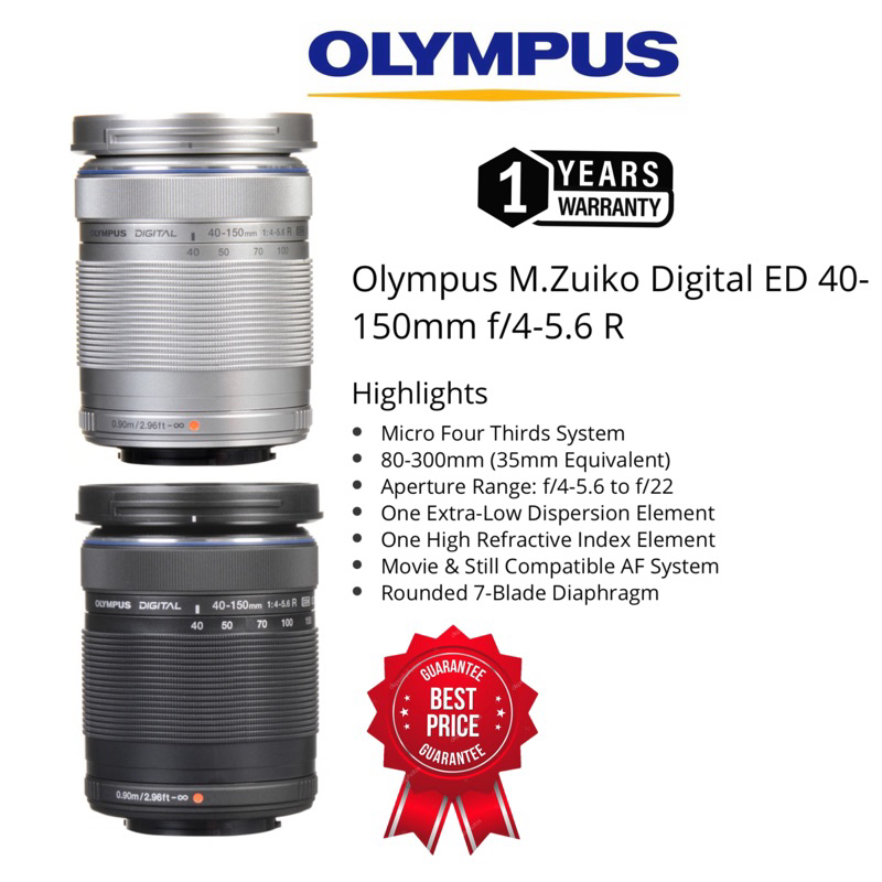 Olympus M.Zuiko Digital ED 40-150mm F/4-5.6 R Lens (1 years warranty) super  zoom telephoto lens olympus zoom lens