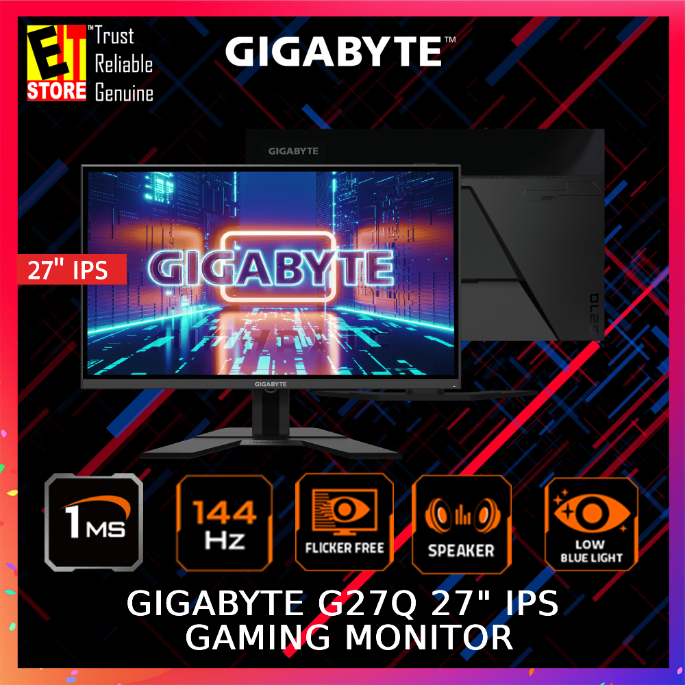 GIGABYTE GAMING MONITOR G27Q QHD 2K HDR READY 1MS RESPOND TIME/ 144HZ