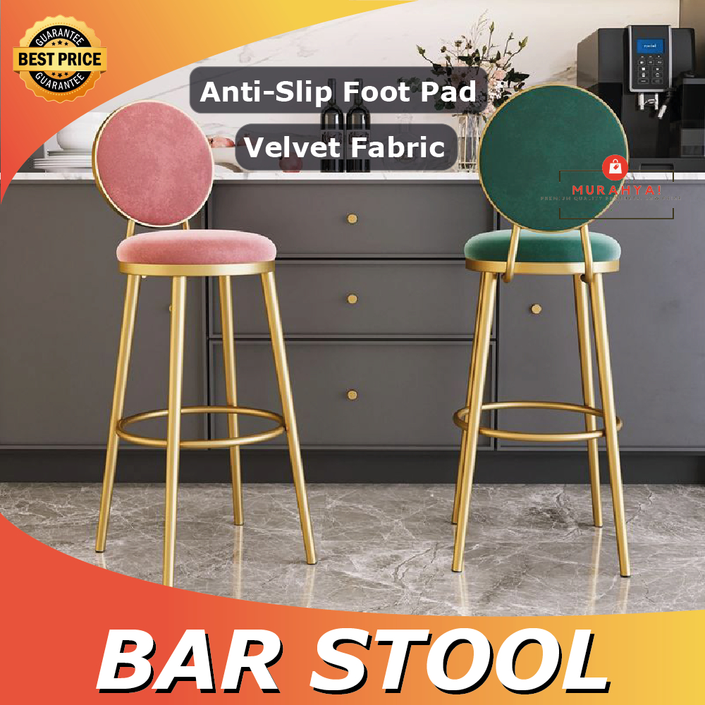 High Bar Stool Bar Chair Kerusi Bar Stool With Backrest Wrought Iron