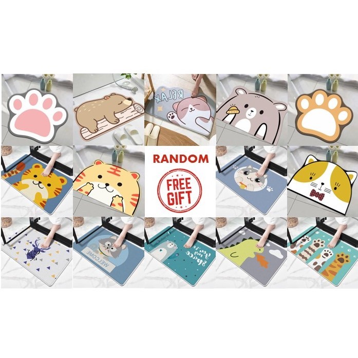 【Free gift links】Random Floor Mat ！！🐱&🐶【赠品链接】随机送 ！！🐱&🐶 | Shopee Malaysia