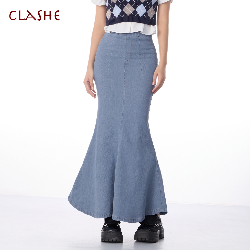 Denim skirt hot sale shopee