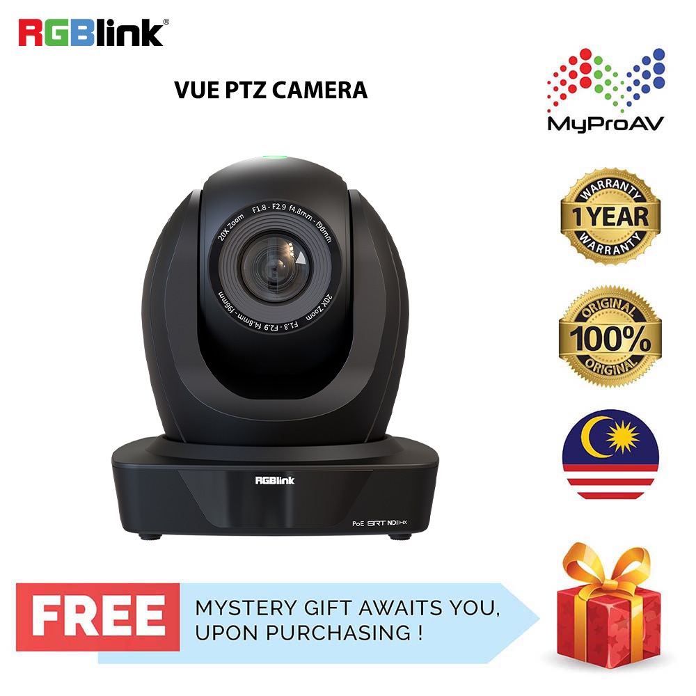 RGBLINK vue Broadcast PTZ Camera High Speed Optical Zoom With Full