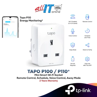 TP-Link Tapo P100 / P110 Mini Smart Home Wifi Socket Plug Remote Control Schedule Auto On/Off Energy Monitoring