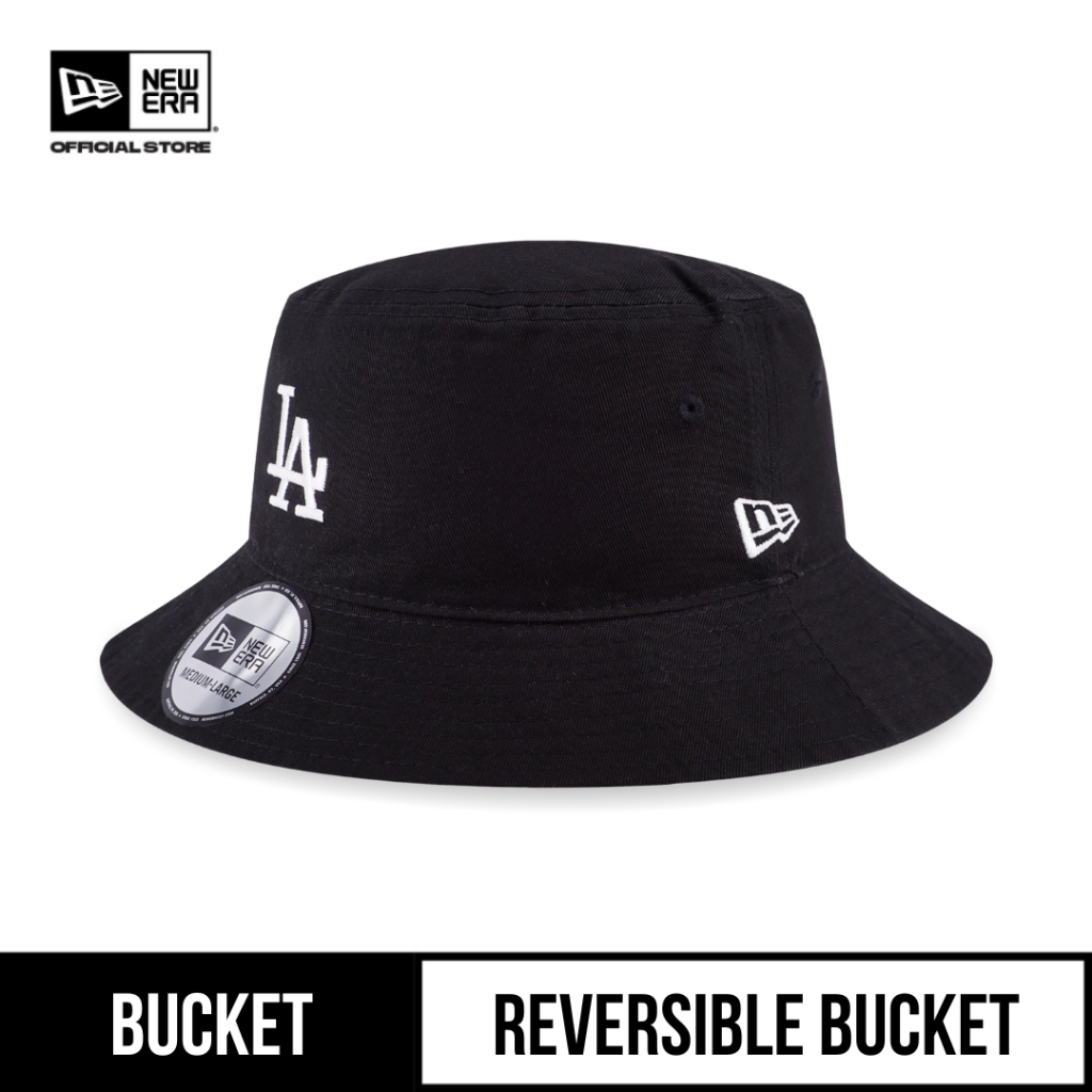 New Era Los Angeles Dodgers Reversible Bucket Black Bucket Hat Shopee