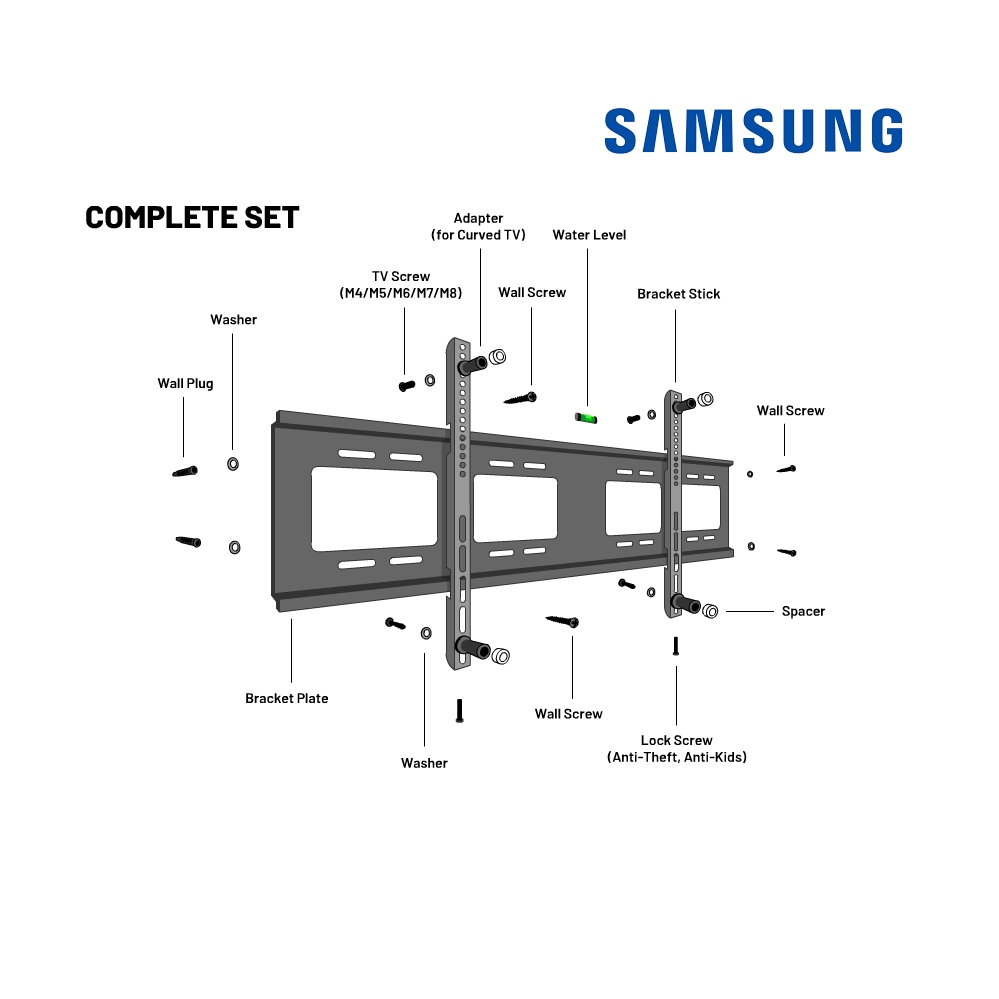 Samsung TV Bracket Extreme Heavy Duty Wall Mount Support Curved TV ...