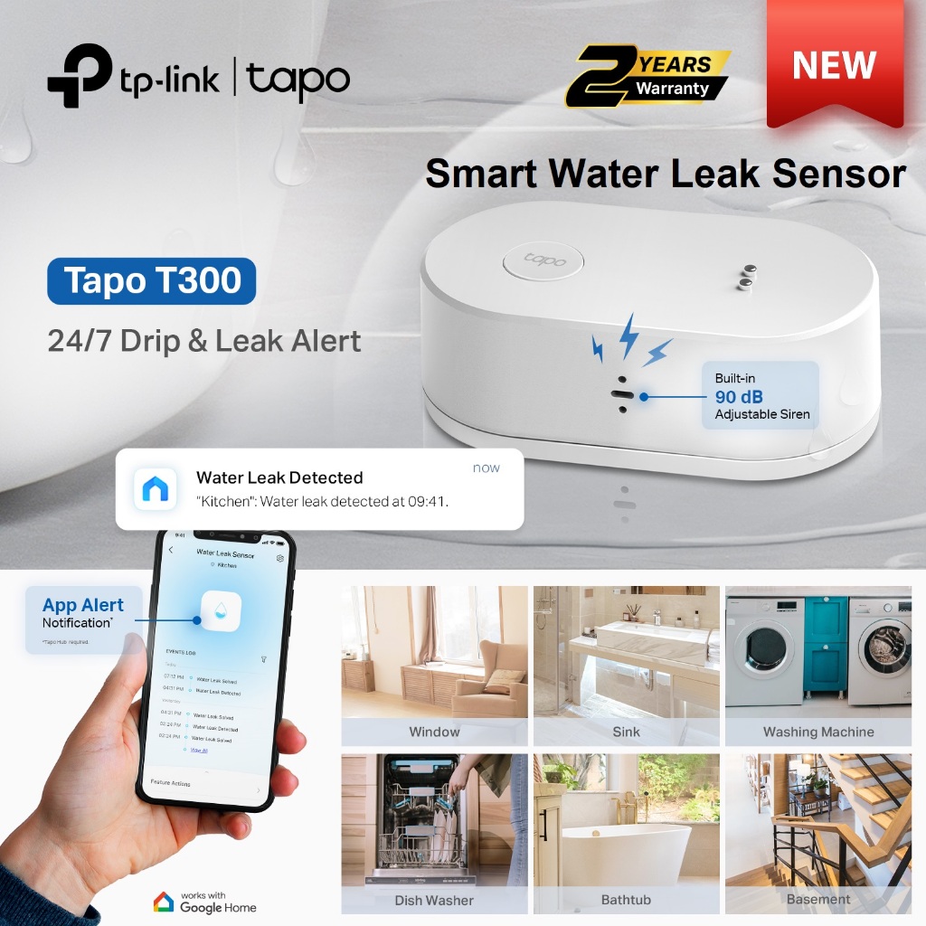 NEW Stock Clearance TP-Link Tapo T300 Smart Water Drip Leak Alert ...