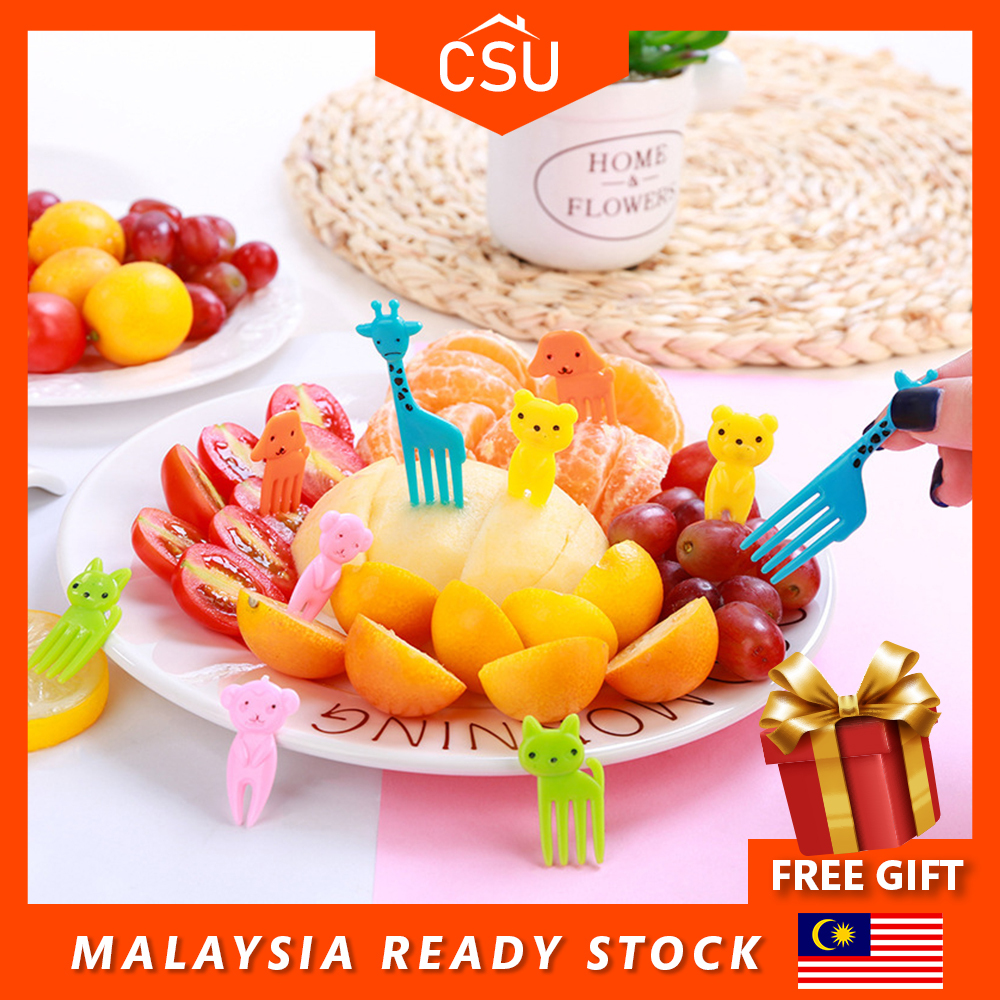 CSU Cartoon fruit fork Creative animal cute plastic fruit fork Kids