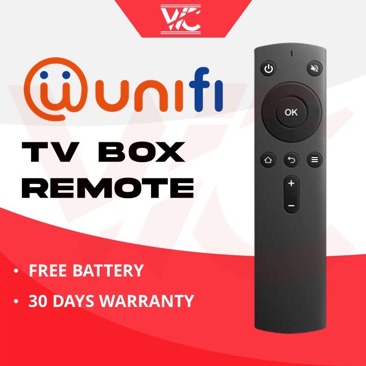 𝐅𝐑𝐄𝐄 𝐁𝐀𝐓𝐓𝐄𝐑𝐘 Unifi TV Box Remote Black Alat Kawalan Jauh Televisyen