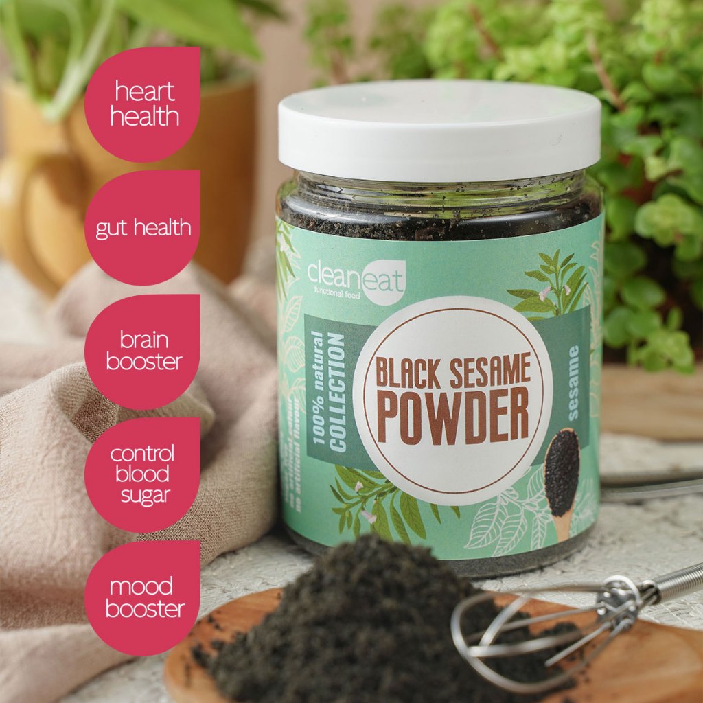 Clean Eat 100% Pure Japanese Premium Black Sesame Powder 日本特优黑芝麻粉 140g ...