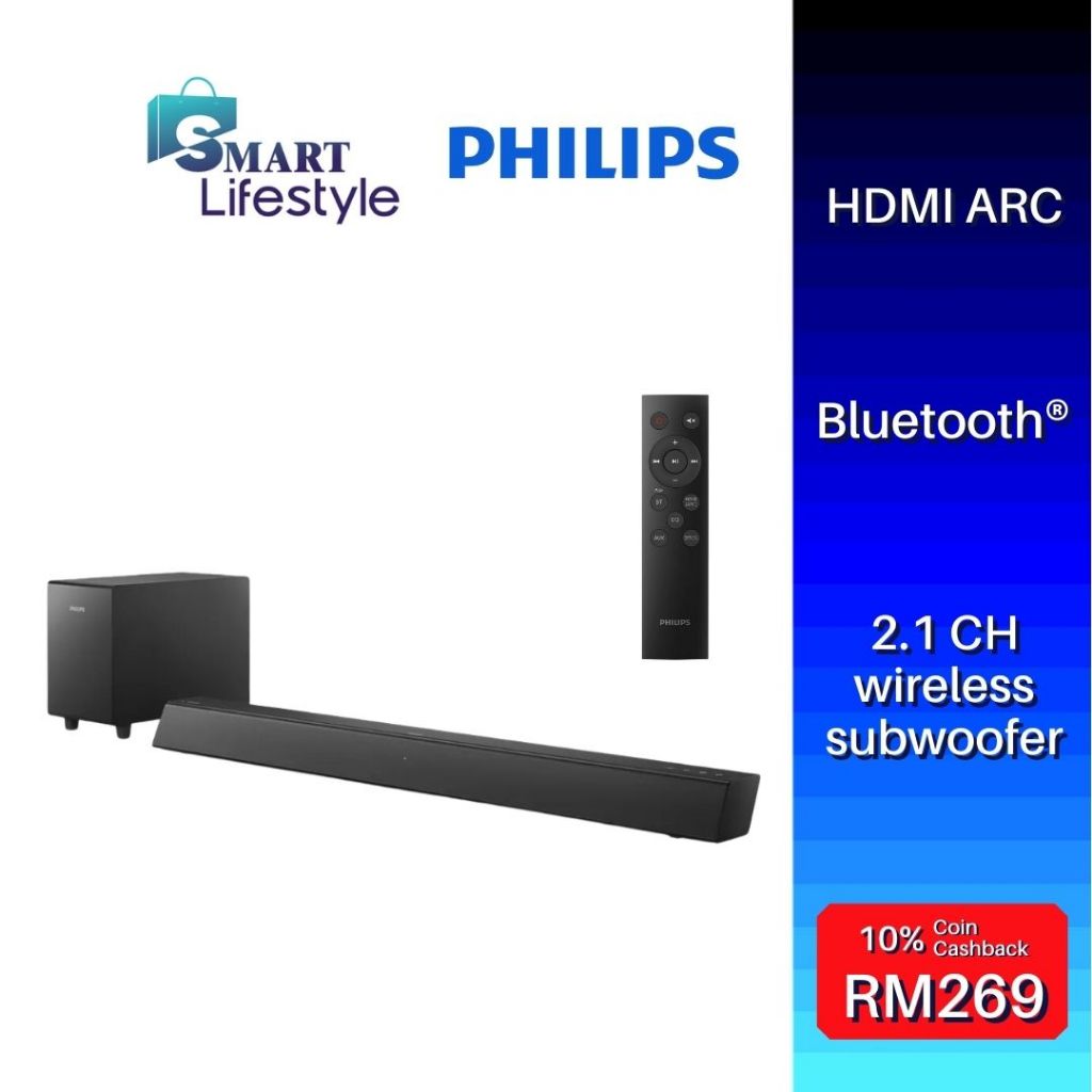 Philips 2.1 Sound Bar With Subwoofer TAB5305/12