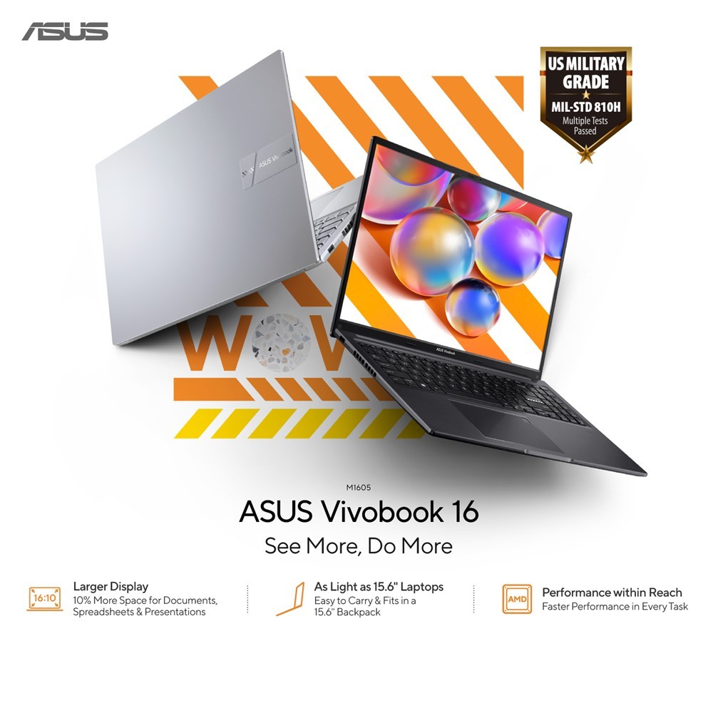 ASUS Vivobook 16 (M1605Y) AMB076WS/AMB075WS/ Ryzen 5 7530U/ 8GB/ 512GB SSD/ 16" FHD 180° lay