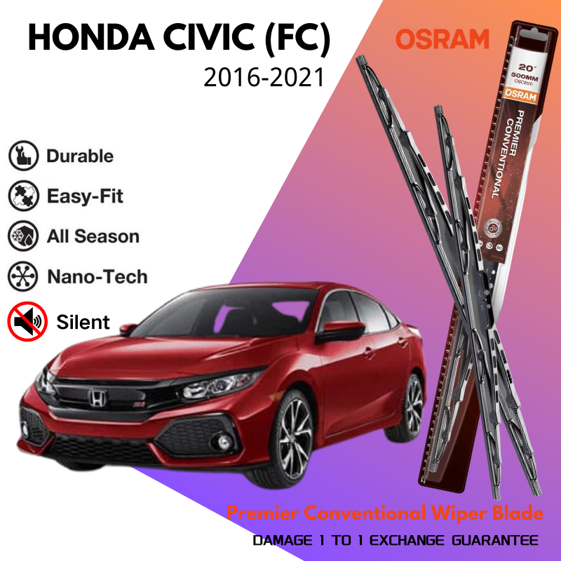 Honda Civic FC 20162021 Windshield Wiper Set Premier Conventional