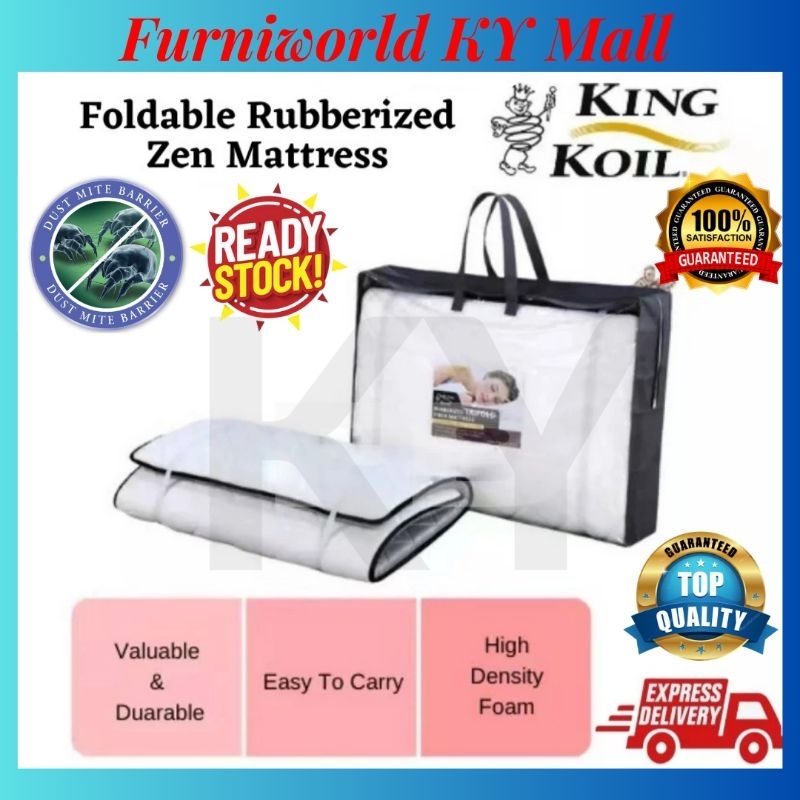 KING KOIL Foldable Zen Mattress Single Size/Rubberised Natural Coir