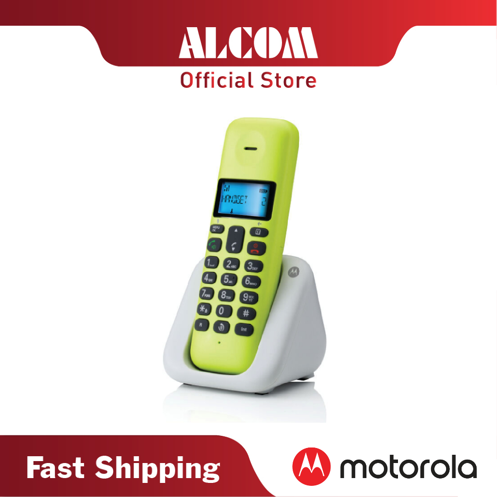 MOTOROLA DECT Digital Cordless Phone T301 with Large bright blue