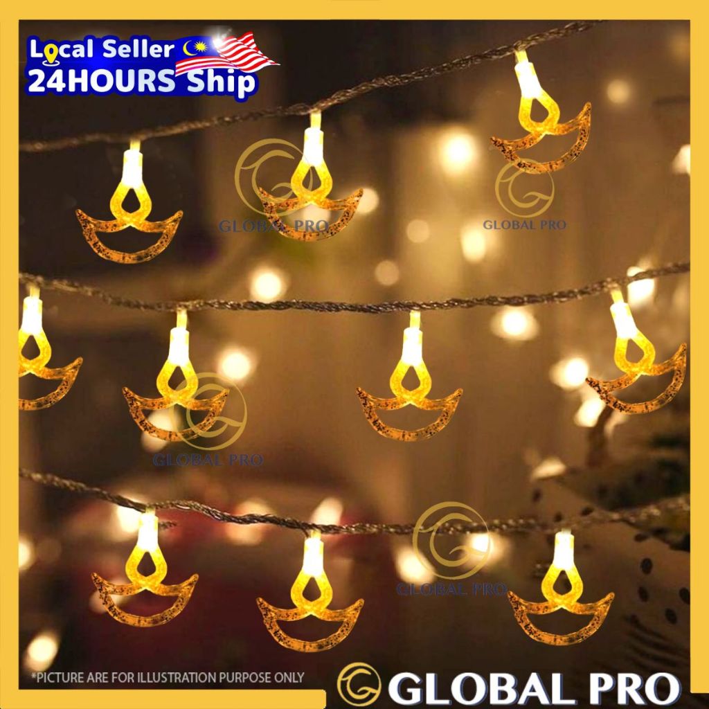 5.5METER 32L Diya Light Mix Color String Light Deepavali Diwali