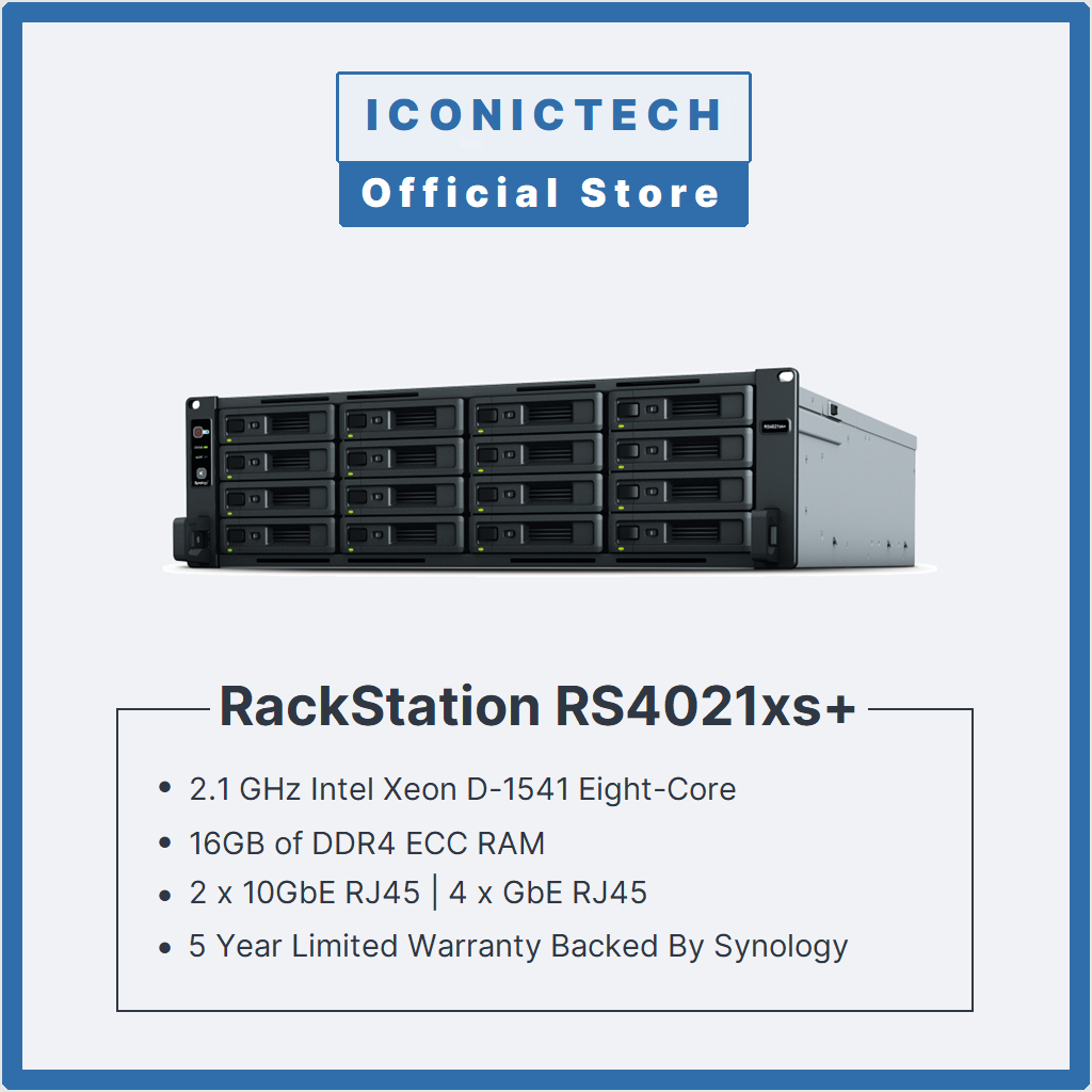 Ready Stock Synology RackStation RS4021xs+ 16Bay NAS Enclosure