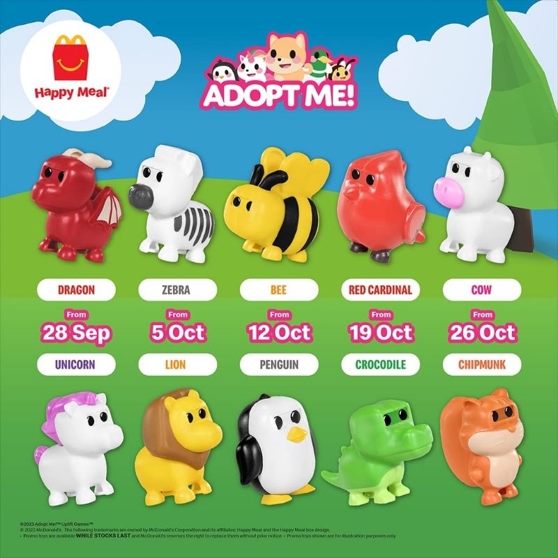 Ready Stock McDonald s Happy Meal Toys Adopt Me 28 SEP TO 26 OCT 2023 Shopee Malaysia