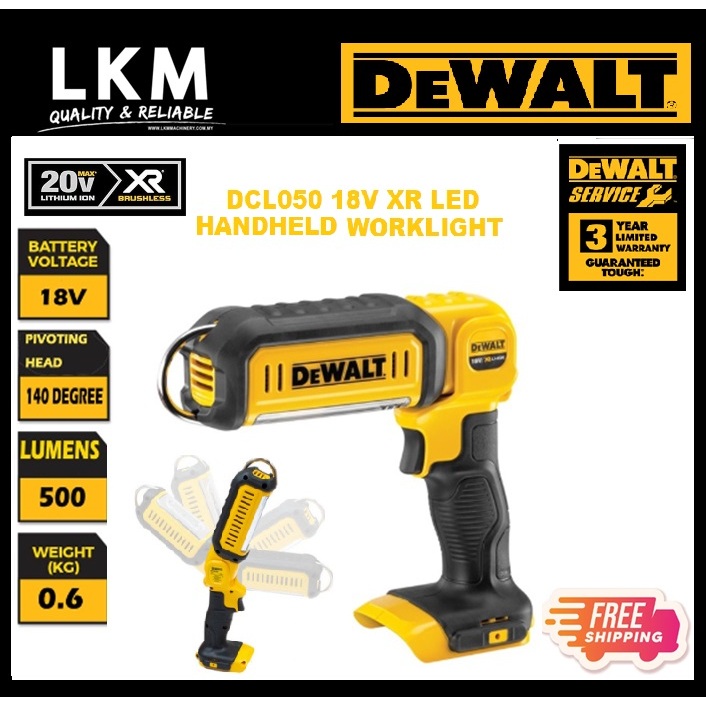 Dewalt 18v Xr Li Ion Handheld Led Worklight Solo Unit Dcl050 Shopee Malaysia 5198