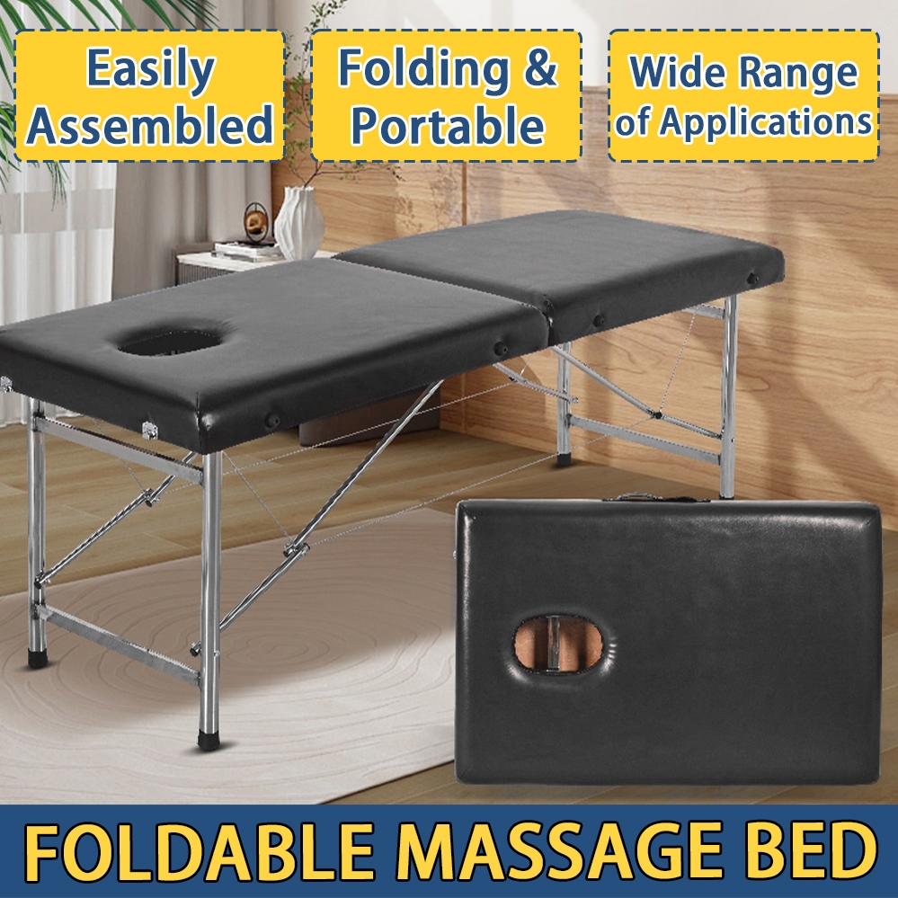 Foldable Massage Bedpillow Stainless Massage Table Portable Beauty Bed