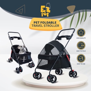 Bello 2023 Travel Carrier Easy One-Hand Fold Luxury Pet Dog Stroller 4  Wheels Lightweight Strollers for Puppy