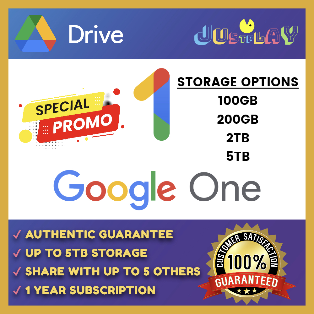 [SPECIAL PROMO] Google One Drive GDrive GMail 100GB 200GB 2TB 5TB Personal Storage