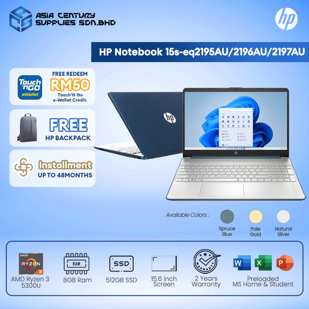 HP Notebook 15s-EQ2195AU / EQ2196AU / EQ2197AU Ryzen 3-5300U quad /8GB ...