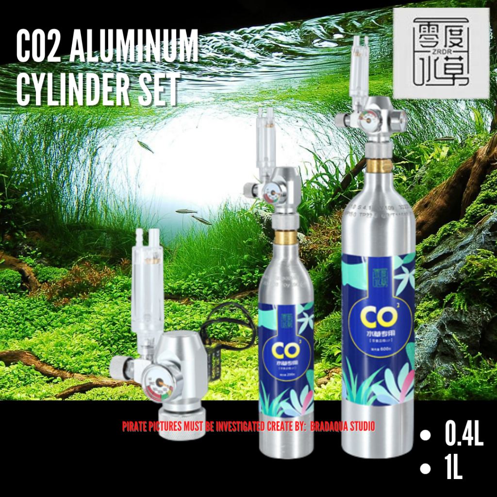 ZRDR CO2 Aluminum Cylinder Set 0.4L & 1L Face Up Interface Easy