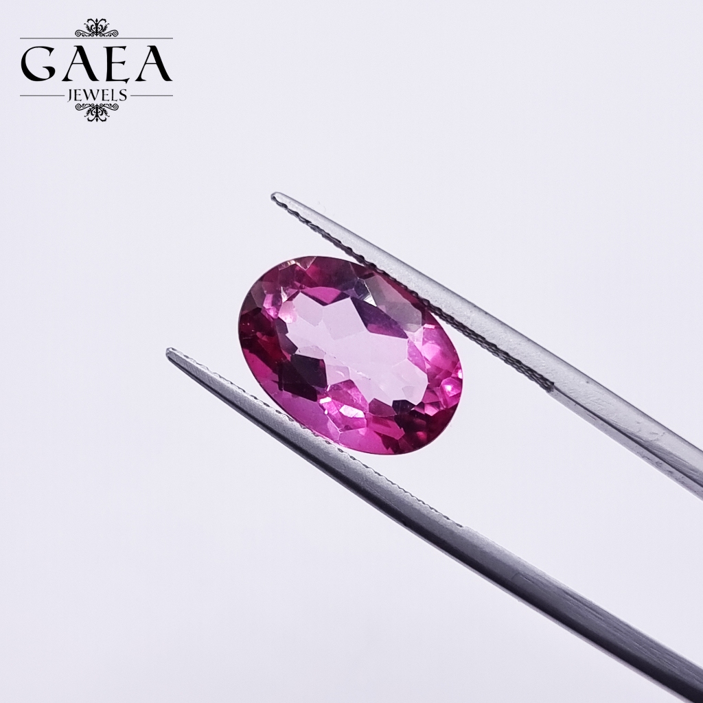 Pink Topaz Oval November Birthstone Sagittarius Zodiac Stone Natural Gemstones Batu Permata Asli Shopee Malaysia