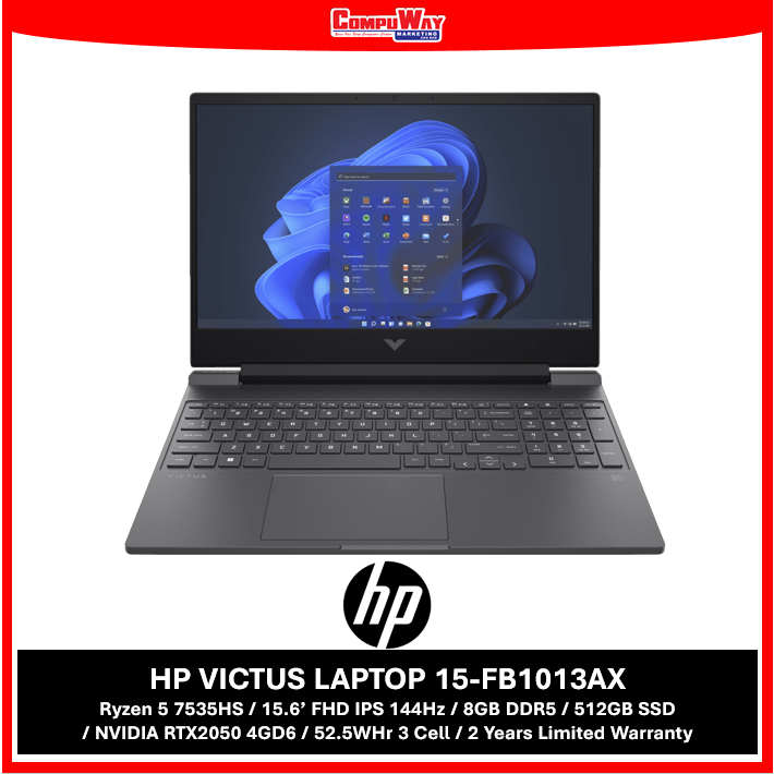 HP VICTUS 15-FB1013AX (R5-7535HS/8GB/512GB PCIe/RTX20504GB/SVR/2Y ...