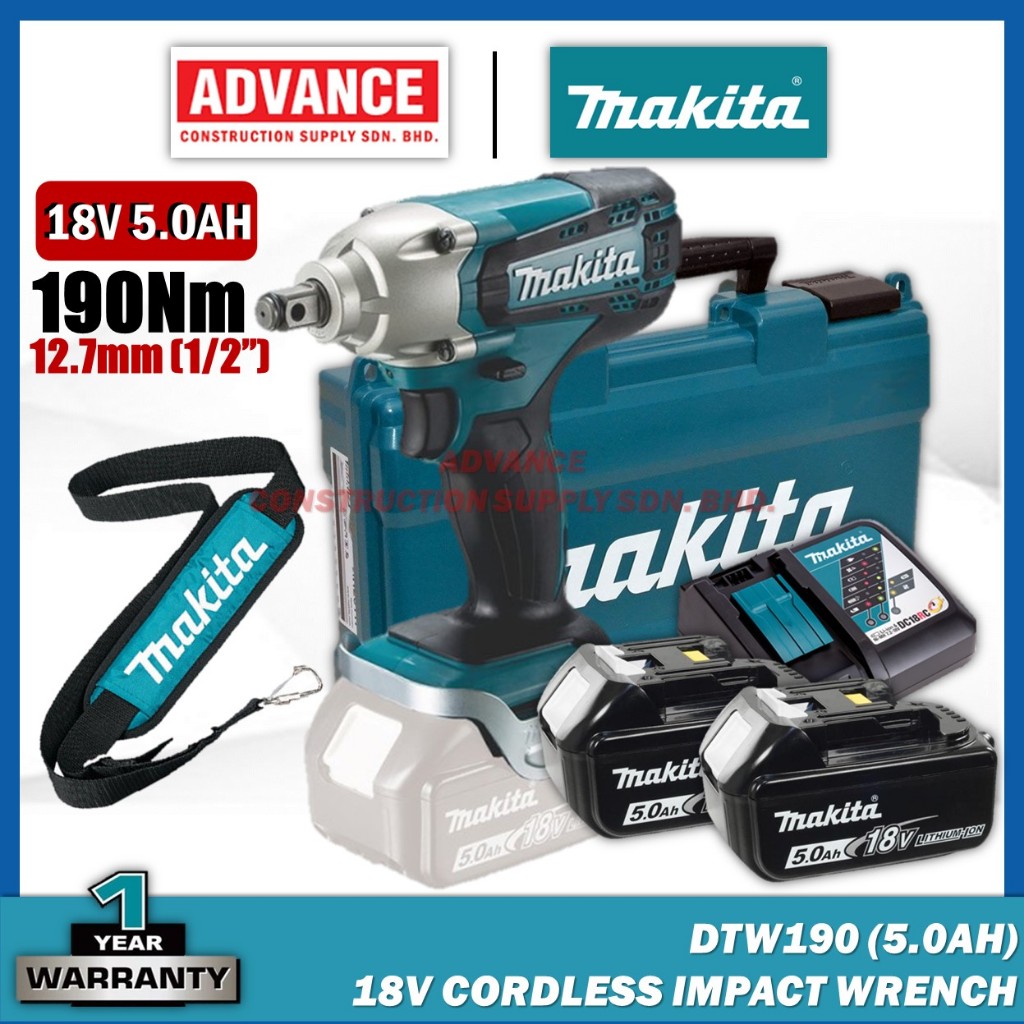 MAKITA DTW190 / DTW190ZX / DTW190Z / DTW190RFE 18V Cordless Impact ...