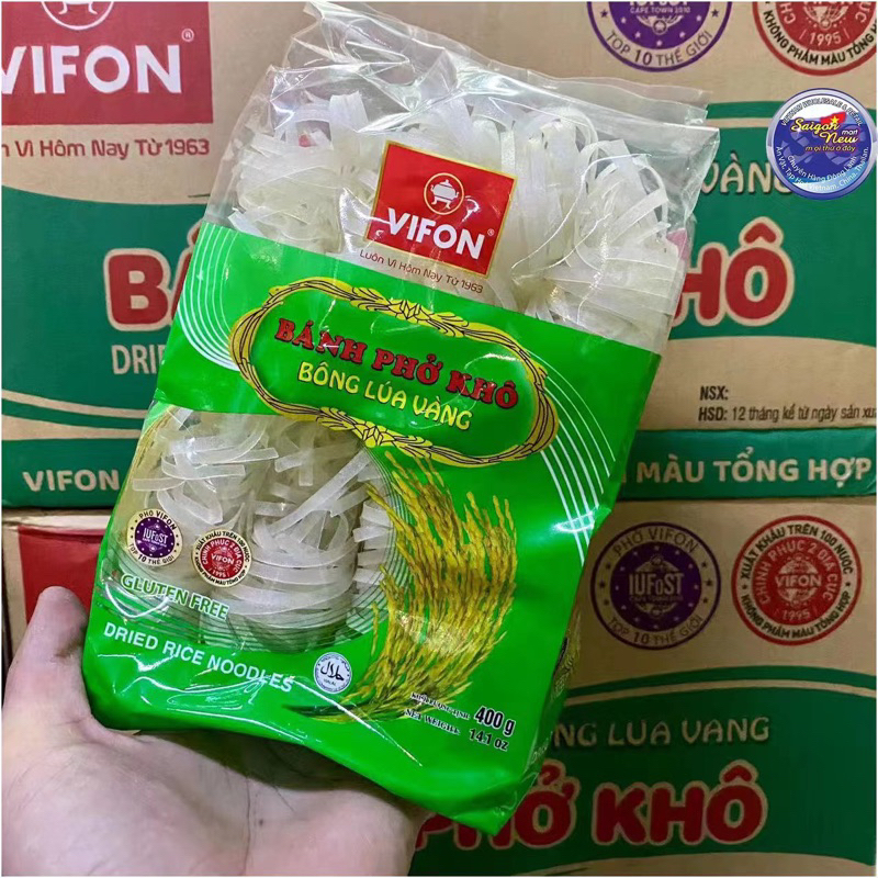 Banh Pho Kho Bong Lua Vang Vifon Dried Rice Noodles 1Box ( 12packs x ...