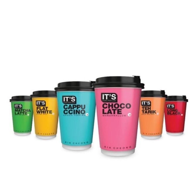 Aik Cheong CUP IT'S CupChocolate/Cappuccino/Flat White/Long Black/Matcha/Teh Tarik/White Coffee
