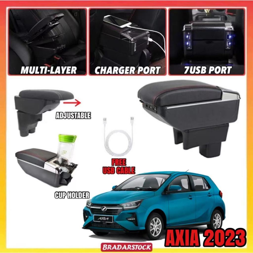 PERODUA NEW AXIA 2023Present Armrest Adjustable USB Charging Port With Cup Holder Multi Layer