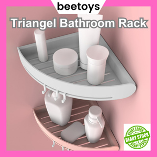 1pc Bathroom Suction Cup Wall Mounted Storage Shelf, Triangular Kitchen Storage  Rack, Punch-free Waterproof