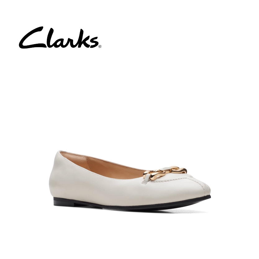 Clarks white deals flat shoes