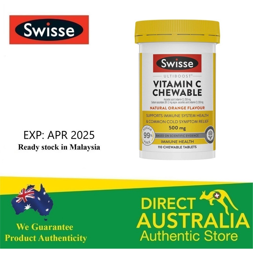 Swisse Ultiboost Vitamin C Chewable 110 Tablets (orange flavour