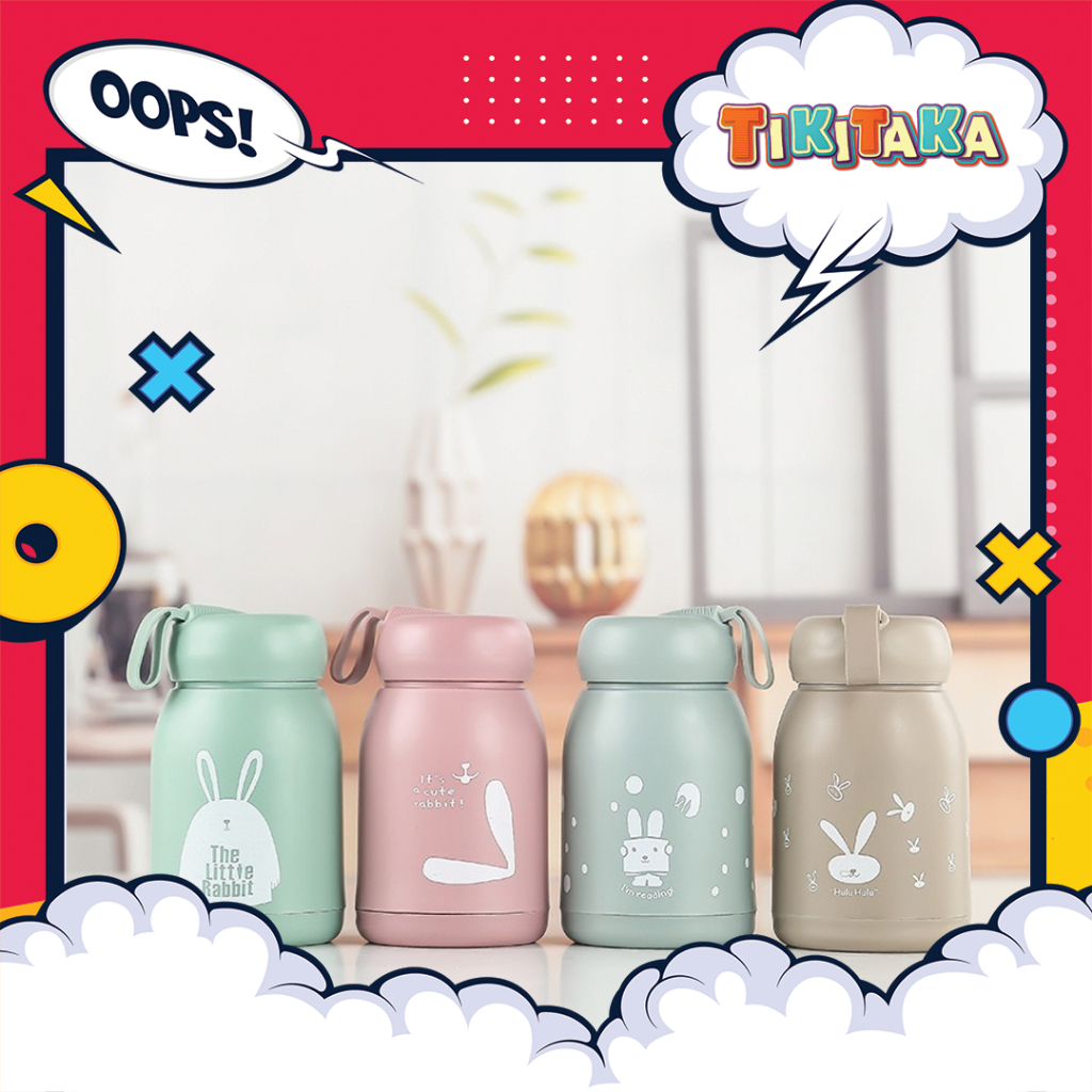 Botol Kaca Mini Rabbit Design Colorful Kids Insulated Tumbler Mug ...