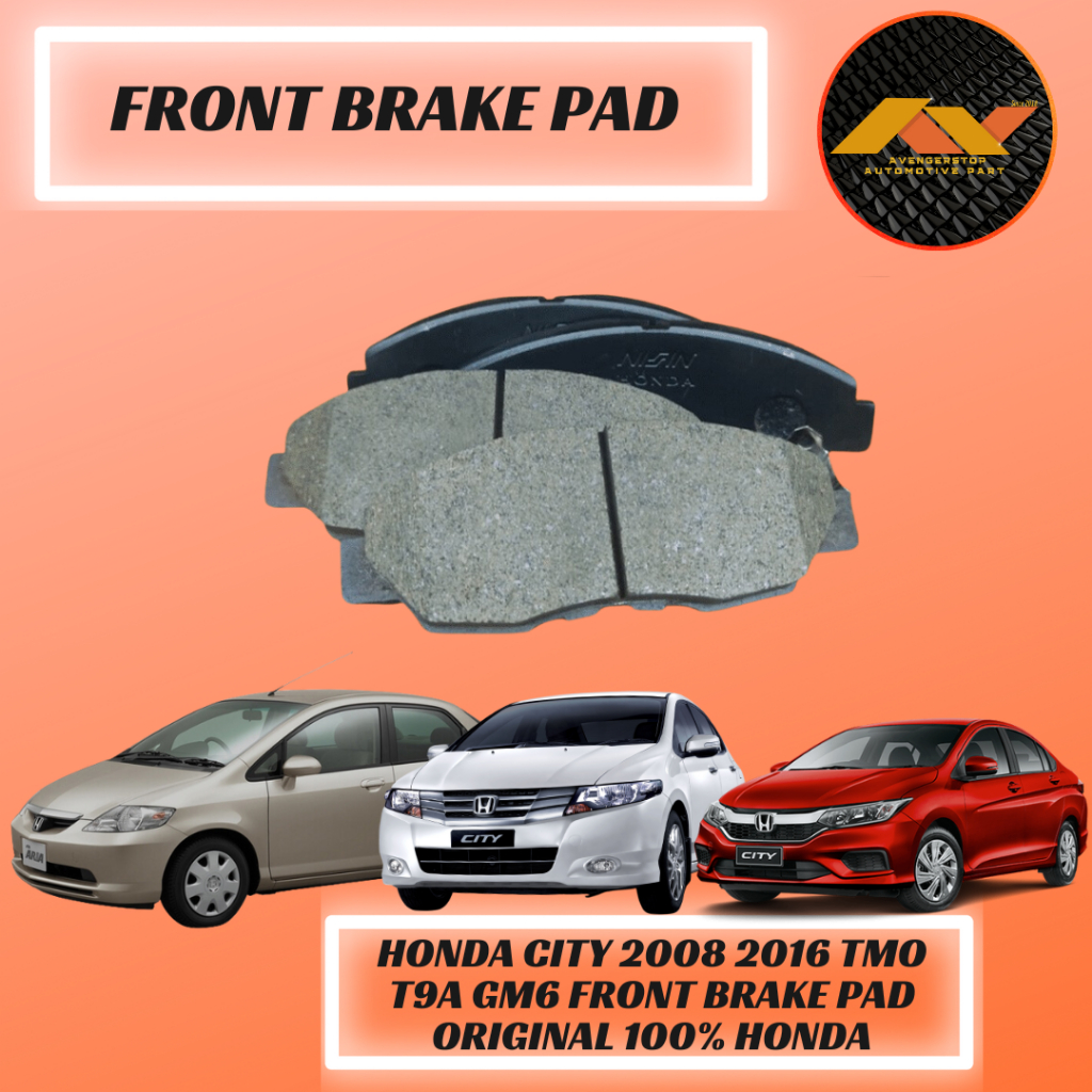 HONDA CITY 2008 2016 TMO T9A GM6 FRONT REAR BRAKE PAD ORIGINAL 100