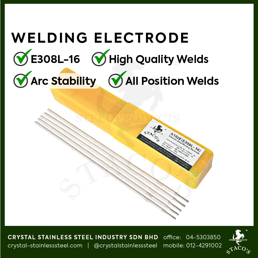 STACOS Stainless Steel 304 2.5MM Welding Electrode A102E E308L16