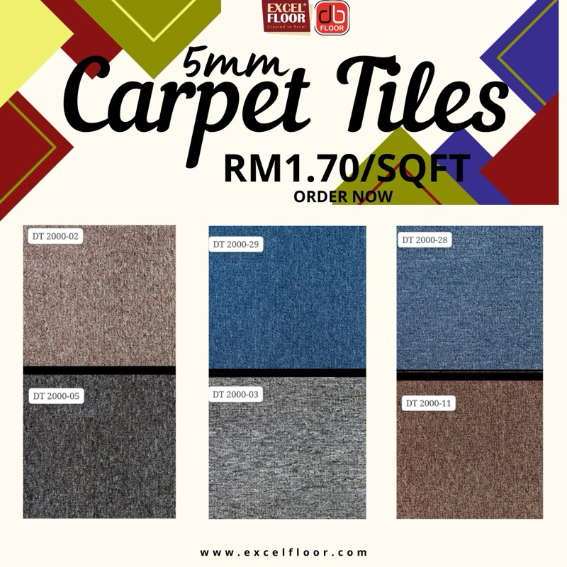 5mm Carpet Tiles (50cm x 50cm) Shopee Malaysia