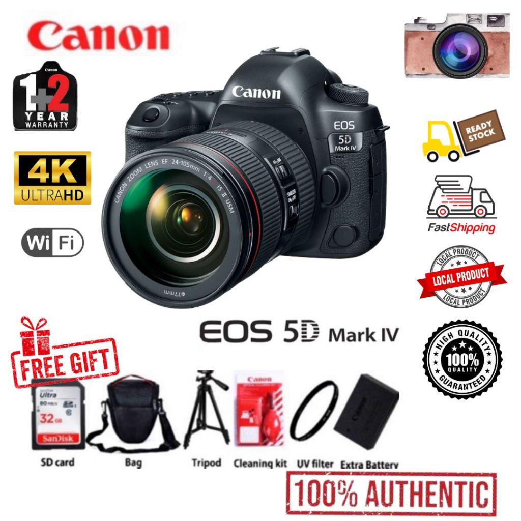 Canon EOS 5D MARK IV 100% original Malaysia set Body 24-105 24-70